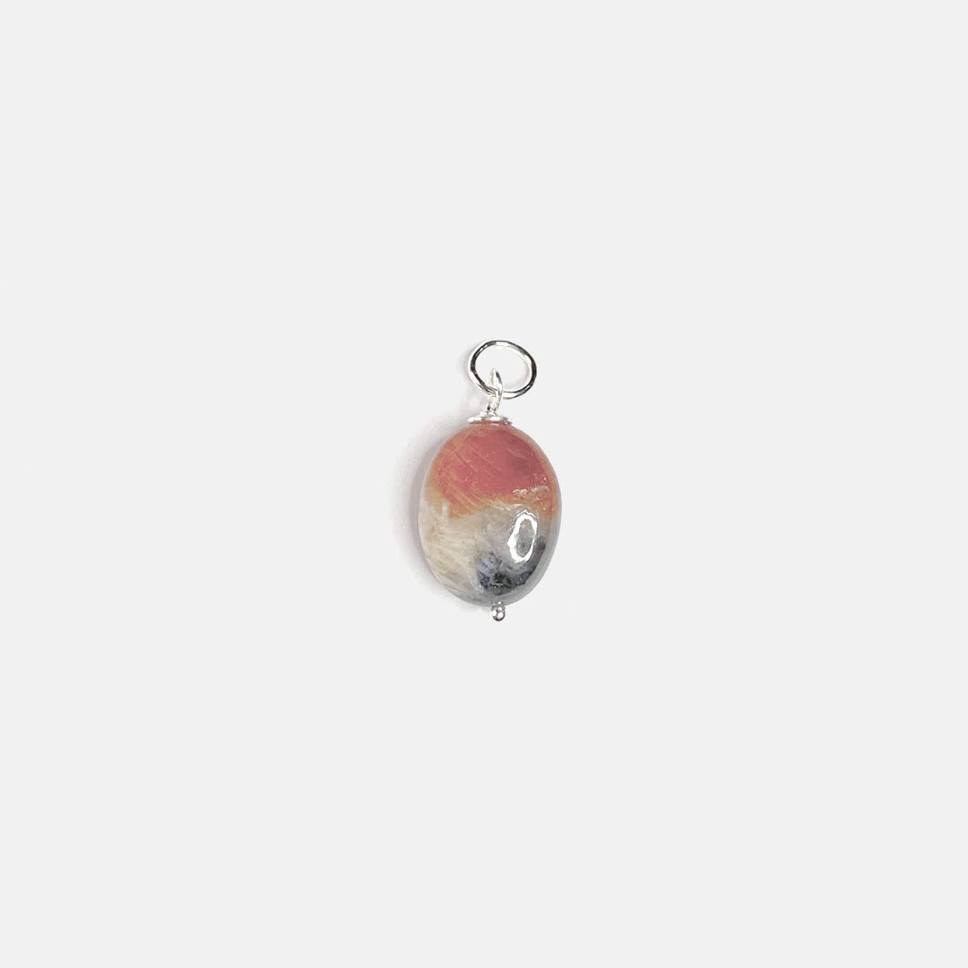 Iolite-Sunstone Single Drop Pendant, Sterling