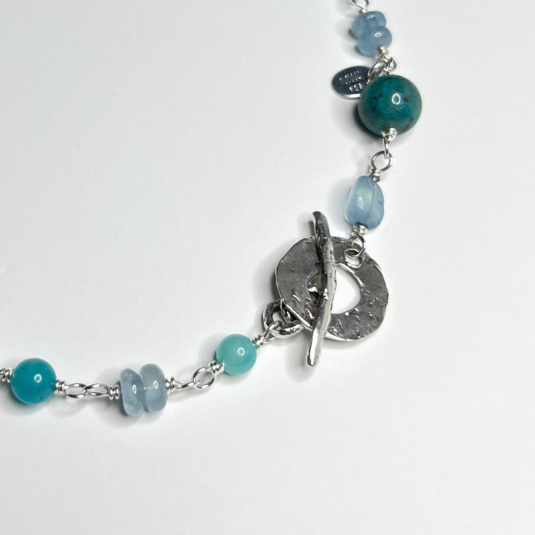 Multi-Gemstone “Matisse Blues” 18" Necklace, Sterling