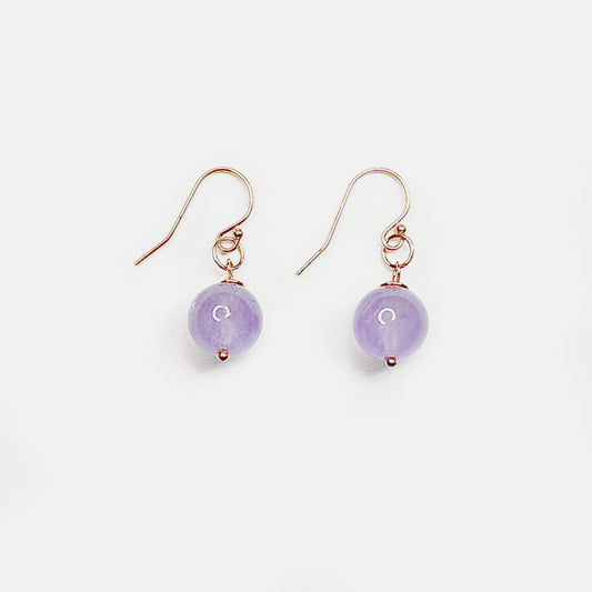 1-Stone Dangle Earrings, Lavender Amethyst, 14K Gold Fill
