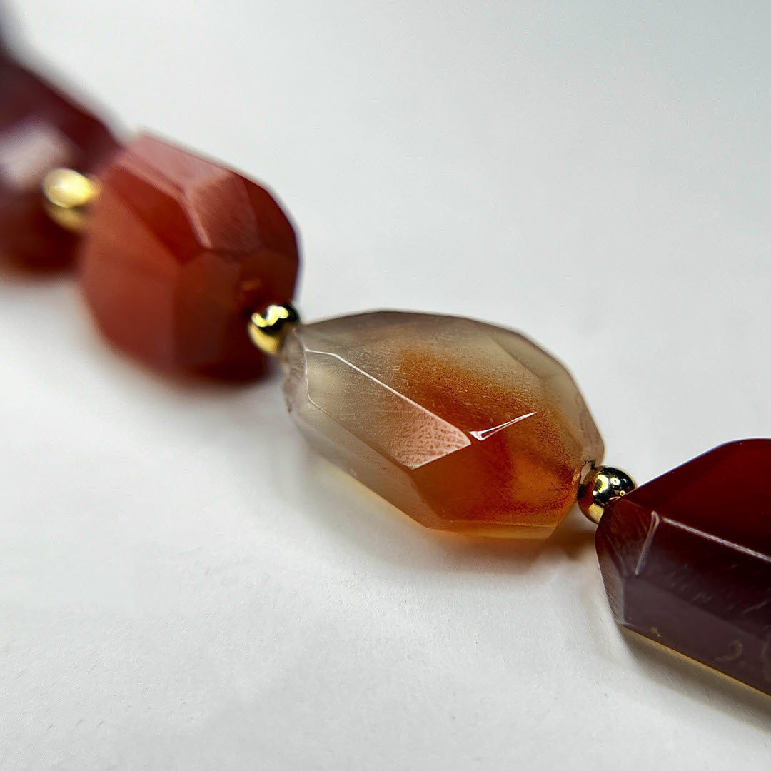 Pink Botswana Agate Nugget Necklace, 14K Gold Fill