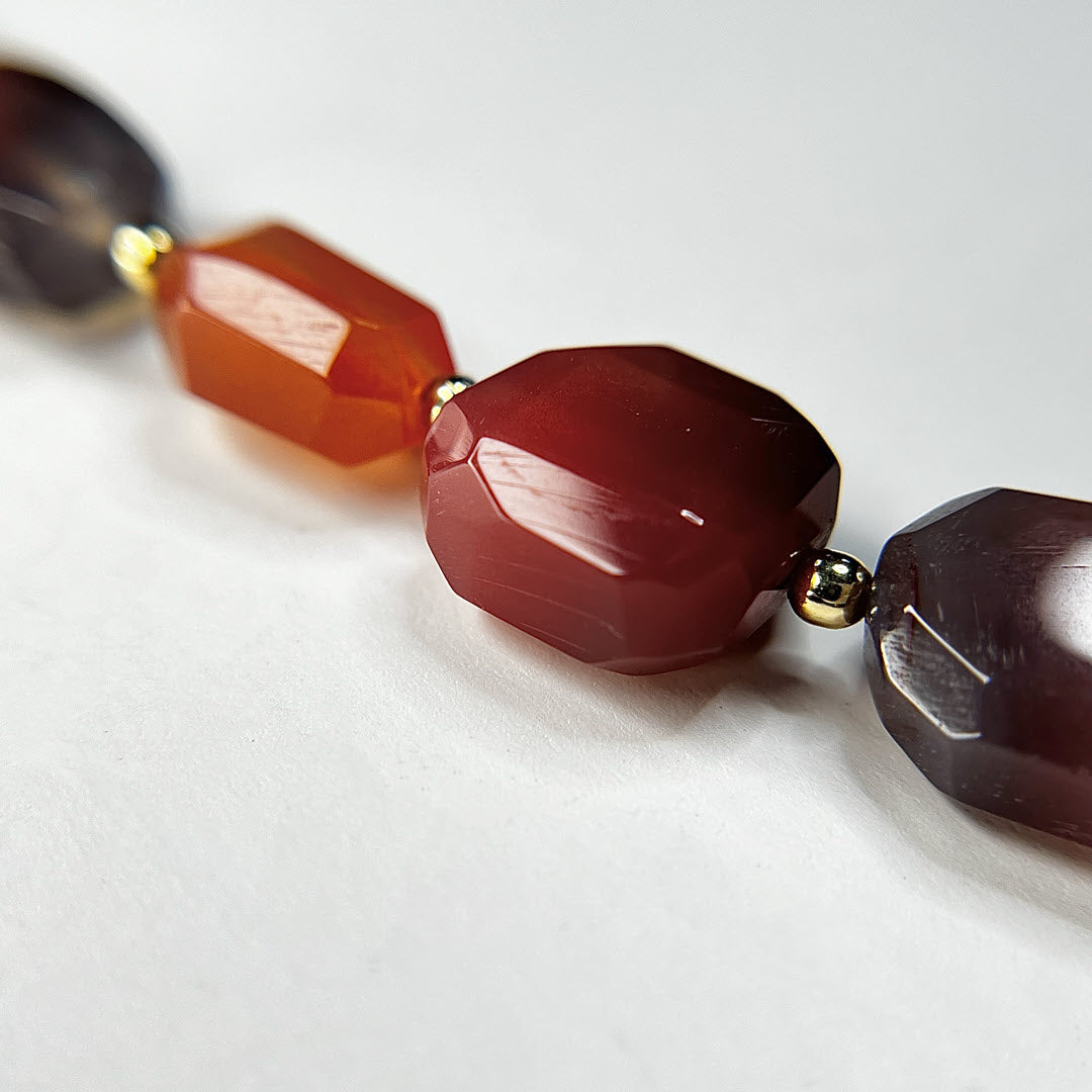 Pink Botswana Agate Nugget Necklace, 14K Gold Fill