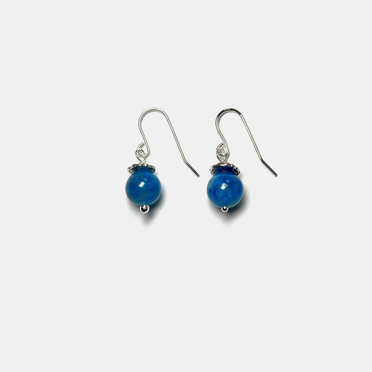 1-Stone Dangle Earrings, Neon Apatite, Sterling