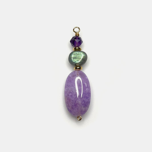 Amethyst and Labradorite Pendant, 14K Gold Fill