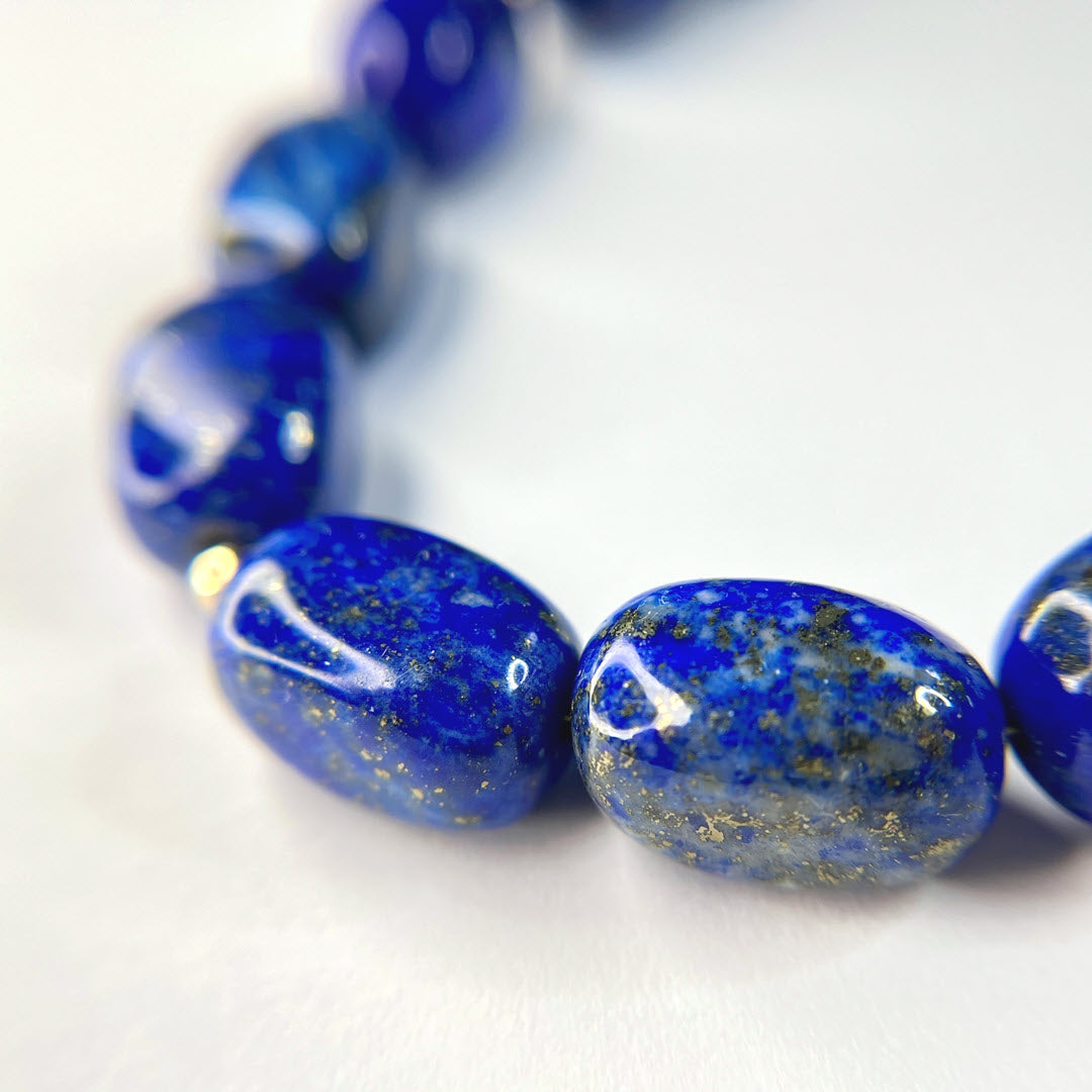 Lapis Nugget 19" Beaded Necklace, 14K Gold Fill