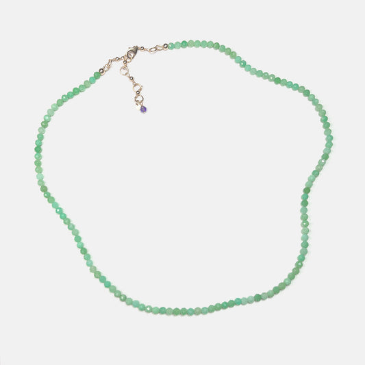 Faceted Chrysoprase 22" Beaded Necklace, 14K Gold Fill
