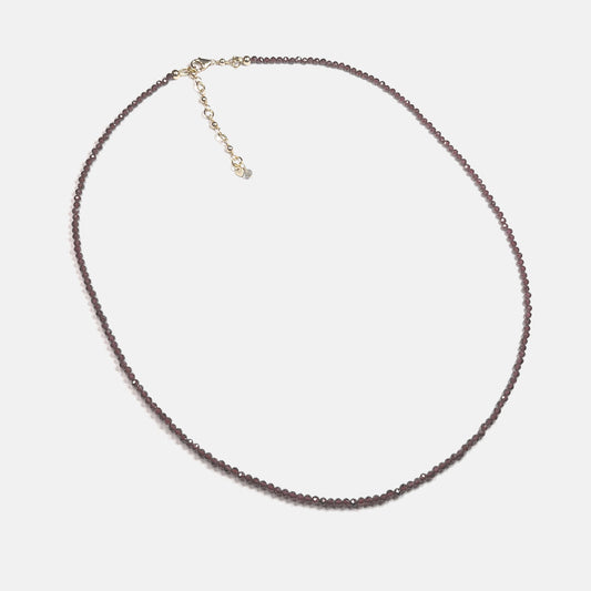 Faceted Garnet 24" Beaded Necklace, 14K Gold Fill