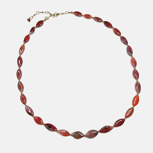 Pink Botswana Agate Marquise Necklace, 14K Gold Fill