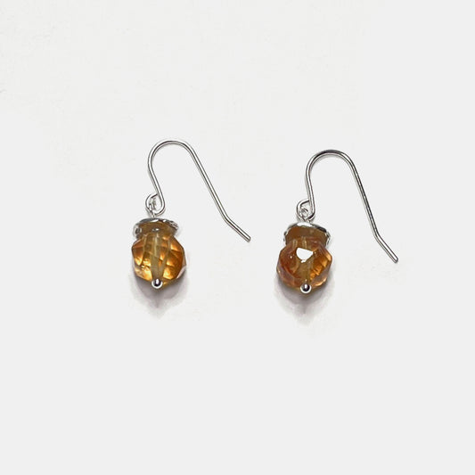 1-Stone Dangle Earrings, Citrine, Sterling